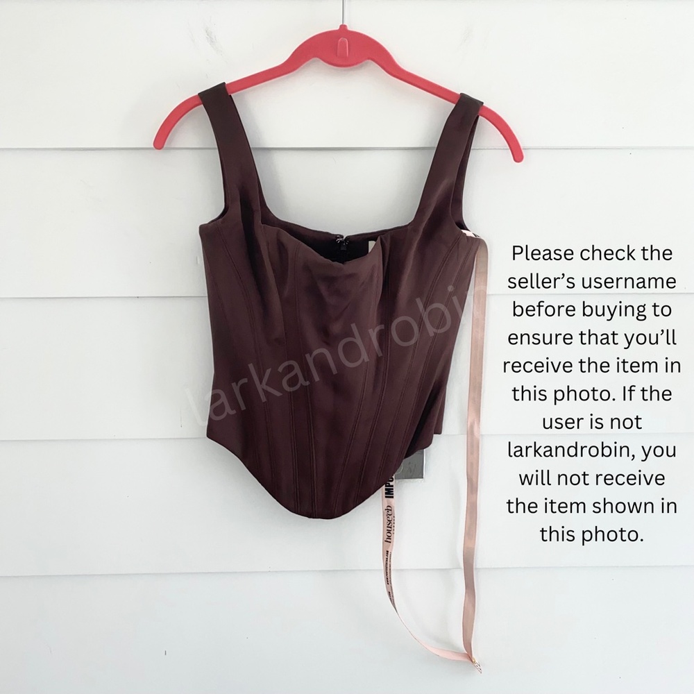 NEW House of CB Rafa Top Chocolate Brown XS - Picture 14 of 17